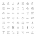 Clothing accessories linear icons, signs, symbols vector line illustration set Royalty Free Stock Photo