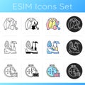 Clothing alteration icons set