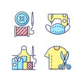 Clothing alteration RGB color icons set