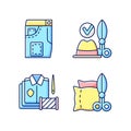 Clothing alteration service RGB color icons set