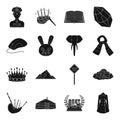 Clothing, animal, mine and other web icon in black style.