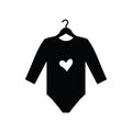 Clothing for baby girl and boy  on the hanger vector icon. dress vector icon. baby  clothing icon Royalty Free Stock Photo