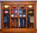 Clothing Business - Wooden Cabinet with Clothes Stored, Colorful Wardrobe