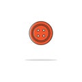 Clothing button color thin line icon.Vector illustration