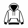 Minimalistic Black And White Hoodie Vector Symbol