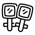 Clothing cufflinks icon outline vector. Luxury suit buttons details