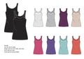 Clothing design of Female front panel 2x2 fine rib vest Royalty Free Stock Photo