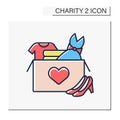 Clothing donation color icon