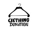 Clothing donation flat vector poster template. Thrift shop, second hand store web banner design. Homeless, people in Royalty Free Stock Photo