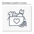 Clothing donation line icon
