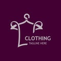 Clothing and Fashion logo design hanger concept, creative simple fashion shop business fashion vector beauty