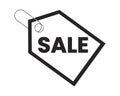Clothing hang tag on sale black and white 2D line cartoon price tag Royalty Free Stock Photo