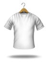 Clothing Hanger On A Blank Shirt Royalty Free Stock Photo