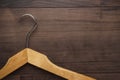 Clothing hanger on brown table