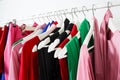 Clothing on hanger at the modern shop boutique Royalty Free Stock Photo