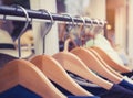 Clothing on Hangers Fashion retail Display Shop Business concept
