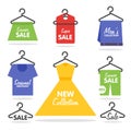 Clothing hangers SALE signage and banners Royalty Free Stock Photo