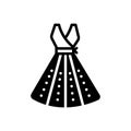 Black solid icon for Clothing, garments and fabric