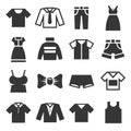 Clothing Icons Set on White Background. Vector Royalty Free Stock Photo