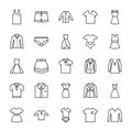 Clothing Isolated Vector Icons Set that can be easily modified or edit