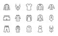 Clothing Isolated Vector Icons Set that can be easily modified or edit