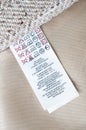 Clothing label instructions