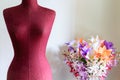 Clothing mannequin with flowers vase Royalty Free Stock Photo