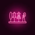 clothing on mannequins outline icon. Elements of Mall Shopping center in neon style icons. Simple icon for websites, web design, Royalty Free Stock Photo