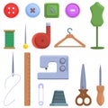 Clothing repair icons set, cartoon style Royalty Free Stock Photo