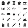 Clothing repair icons set simple vector. Cloth making