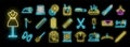 Clothing repair icons set vector neon Royalty Free Stock Photo