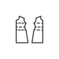 Clothing sewing fabric line icon