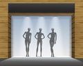 Clothing Shop Boutique Store Front with Mannequins Royalty Free Stock Photo