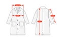 Clothing size chart vector illustration Long coat, Trench coat