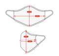 Clothing size chart vector illustration mask