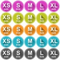 Clothing sizes stickers Royalty Free Stock Photo