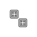 Clothing square button line icon