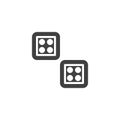 Clothing square button vector icon