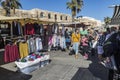 Clothing stalls at Marsaxlokk Market on Malta.