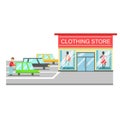 Clothing store, boutique of women clothes fashion, exterior building Royalty Free Stock Photo