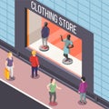 Clothing Store Isometric Background