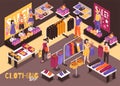 Clothing Store Isometric Composition