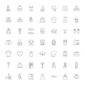 Clothing store linear icons, signs, symbols vector line illustration set Royalty Free Stock Photo