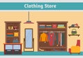 Clothing store. Man and woman clothes shop Royalty Free Stock Photo