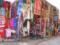 Street bazaars of Clothing vendors in khan el khalili old Cairo Royalty Free Stock Photo