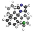 Clotrimazole antifungal drug molecule. Used in treatment of athlete\'s foot, ringworm, vaginal yeast infection, oral thrush, etc