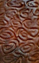 Clay and ceramic relief. Burnt clay on good. Royalty Free Stock Photo