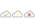 Cloud sync status check icon. Backup and restore data cloud storage sign Royalty Free Stock Photo