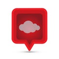 Red speech bubble with a cloud on it, computer cloud concept Royalty Free Stock Photo