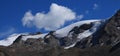 Cloud above the Findel glacier in Zermatt. Royalty Free Stock Photo